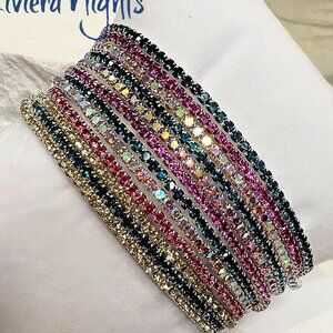 "Riviera Nights" 12 Rhinestone Stacking Stack Bracelets –  Sparkle
